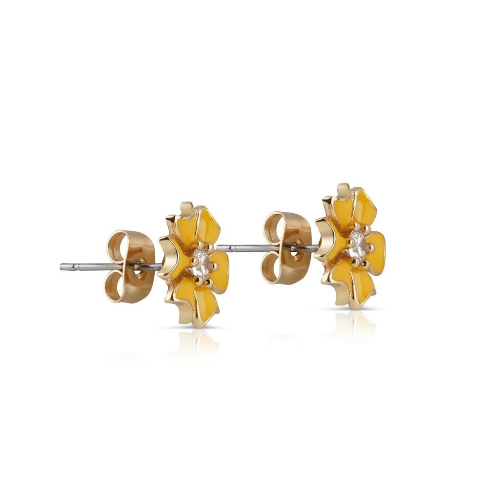 Yellow Flower Earrings - Image 3